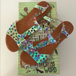 Jeffrey Campbell multi-colored spiked sandals